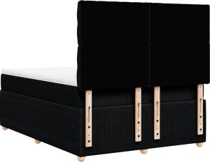 vidaXL vidaXL Łóżko kontynentalne z materacem, czarne, tkanina, 140x190 cm 6