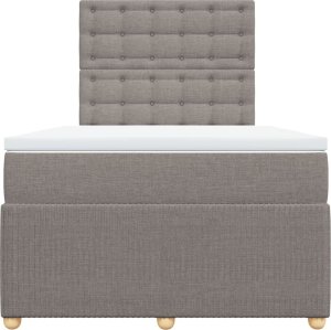 vidaXL Łóżko kontynentalne z materacem, taupe, tkanina, 120x200 cm 4