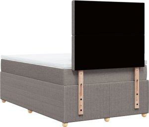 vidaXL Łóżko kontynentalne z materacem, taupe, tkanina, 120x200 cm 6