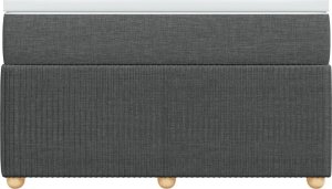 vidaXL Łóżko kontynentalne z materacem, ciemnoszara tkanina 120x200 cm 4