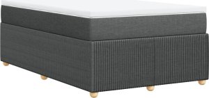 vidaXL Łóżko kontynentalne z materacem, ciemnoszara tkanina 120x200 cm 6
