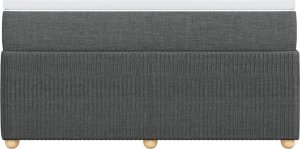 vidaXL Łóżko kontynentalne z materacem, ciemnoszara tkanina 140x190 cm 4