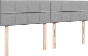 vidaXL Łóżko kontynentalne z materacem, jasnoszare, tkanina, 180x200cm 7