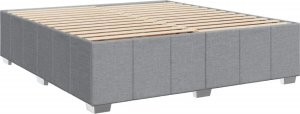 vidaXL Łóżko kontynentalne z materacem, jasnoszare, tkanina, 180x200cm 8