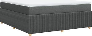 vidaXL Łóżko kontynentalne z materacem, ciemnoszara tkanina 180x200 cm 6