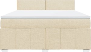 vidaXL vidaXL Łóżko kontynentalne z materacem, kremowe, tkanina, 180x200 cm 6