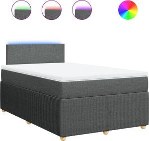 vidaXL vidaXL Łóżko kontynentalne z materacem, ciemnoszara tkanina 120x200 cm 2