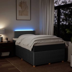 vidaXL vidaXL Łóżko kontynentalne z materacem, ciemnoszara tkanina 120x200 cm 5