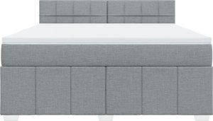 vidaXL vidaXL Łóżko kontynentalne z materacem, jasnoszare, tkanina, 180x200cm 6