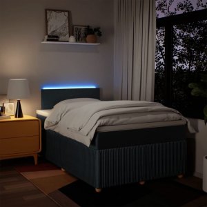 vidaXL vidaXL Łóżko kontynentalne z materacem, niebieskie, tkanina 120x200 cm 5