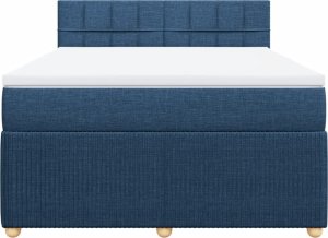 vidaXL vidaXL Łóżko kontynentalne z materacem, niebieskie, tkanina 140x190 cm 6