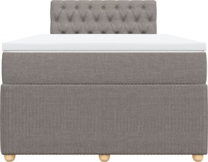 vidaXL vidaXL Łóżko kontynentalne z materacem, taupe, tkanina, 120x200 cm 6