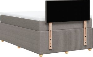 vidaXL vidaXL Łóżko kontynentalne z materacem, taupe, tkanina, 120x200 cm 8