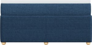 vidaXL Łóżko kontynentalne z materacem, niebieskie, tkanina 140x200 cm 4