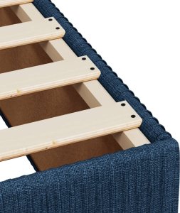 vidaXL Łóżko kontynentalne z materacem, niebieskie, tkanina 140x200 cm 10