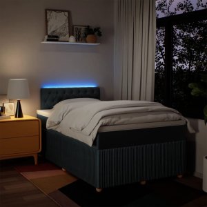 vidaXL vidaXL Łóżko kontynentalne z materacem, niebieskie, tkanina 120x200 cm 5