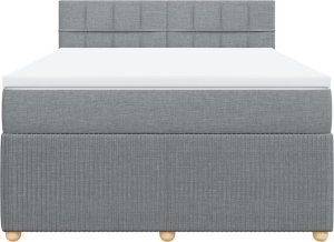 vidaXL vidaXL Łóżko kontynentalne z materacem, jasnoszare, tkanina 160x200 cm 6