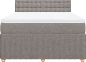vidaXL vidaXL Łóżko kontynentalne z materacem, taupe, tkanina, 140x200 cm 6