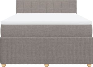vidaXL vidaXL Łóżko kontynentalne z materacem, taupe, tkanina, 140x200 cm 6
