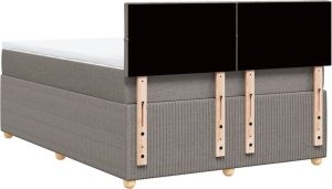 vidaXL vidaXL Łóżko kontynentalne z materacem, taupe, tkanina, 140x200 cm 8