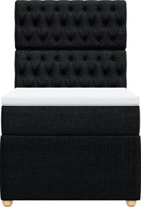 vidaXL vidaXL Łóżko kontynentalne z materacem, czarne, tkanina, 80x200 cm 6