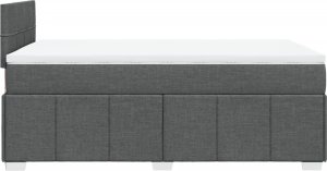 vidaXL vidaXL Łóżko kontynentalne z materacem, ciemnoszara tkanina 120x200 cm 7