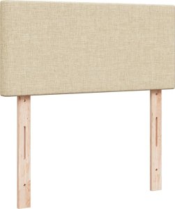 vidaXL Łóżko kontynentalne z materacem, kremowe, tkanina, 100x200 cm 7