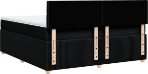 vidaXL vidaXL Łóżko kontynentalne z materacem, czarne, tkanina 180x200 cm 8