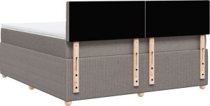 vidaXL vidaXL Łóżko kontynentalne z materacem, taupe, tkanina, 180x200 cm 8