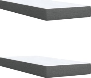 vidaXL vidaXL Łóżko kontynentalne z materacem, ciemnoszara tkanina 200x200 cm 10