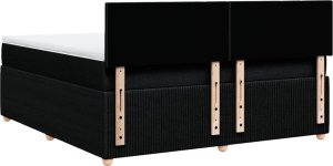 vidaXL vidaXL Łóżko kontynentalne z materacem, czarne, tkanina 180x200 cm 8