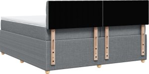 vidaXL vidaXL Łóżko kontynentalne z materacem, jasnoszare, tkanina 200x200 cm 8