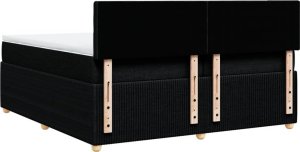 vidaXL vidaXL Łóżko kontynentalne z materacem, czarne, tkanina, 200x200 cm 8