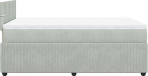 vidaXL Łóżko kontynentalne z materacem, jasnoszare, 120x200cm, aksamit 9