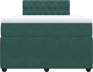 vidaXL Łóżko kontynentalne z materacem, ciemnozielone, 120x200 cm 4
