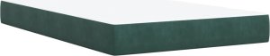 vidaXL Łóżko kontynentalne z materacem, ciemnozielone, 120x200 cm 7