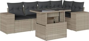 vidaXL 6-cz. zestaw mebli ogrodowych, z poduszkami, jasnoszary 2