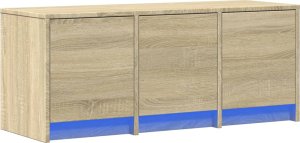 vidaXL Szafka TV z LED, dąb sonoma, 97x34x40 cm 3