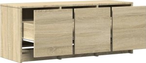 vidaXL Szafka TV z LED, dąb sonoma, 97x34x40 cm 9