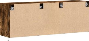 vidaXL vidaXL Ścienna szafka TV z LED, przydymiony dąb, 130x31x45 cm 8