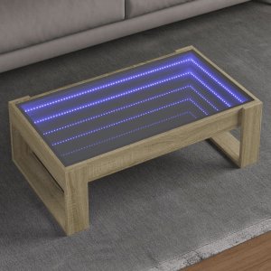 vidaXL vidaXL Stolik kawowy z LED Infinity, dąb sonoma, 90x53x30 cm 1