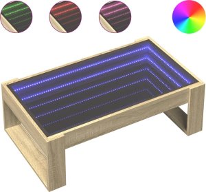 vidaXL Stolik kawowy z LED Infinity, dąb sonoma, 90x53x30 cm 2