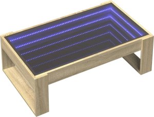 vidaXL Stolik kawowy z LED Infinity, dąb sonoma, 90x53x30 cm 3