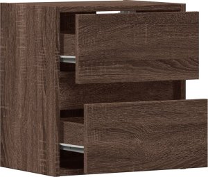 vidaXL vidaXL Ścienne szafki TV z LED, 2 szt., brązowy dąb, 41x31x45 cm 9