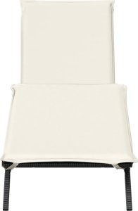 vidaXL vidaXL Leżak z poduszką, czarny, polirattan 4