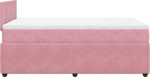 vidaXL vidaXL Łóżko kontynentalne z materacem, różowe, 120x200 cm, aksamit 7