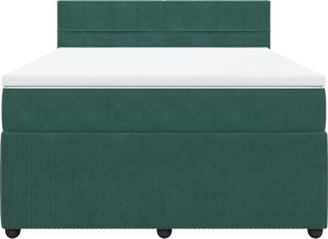 vidaXL vidaXL Łóżko kontynentalne z materacem, zielone, aksamit, 140x190 cm 5