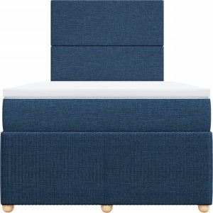 vidaXL vidaXL Łóżko kontynentalne z materacem, niebieskie, tkanina 120x200 cm 6