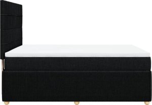 vidaXL vidaXL Łóżko kontynentalne z materacem, czarne, tkanina 140x200 cm 7