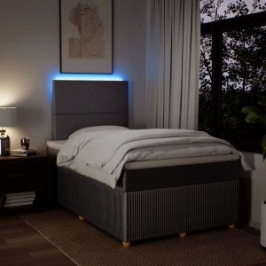 vidaXL vidaXL Łóżko kontynentalne z materacem, taupe, tkanina, 120x200 cm 4